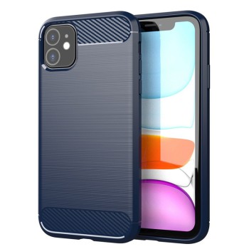 Husa Carbon pentru iPhone 11, Tech Protects, Blue