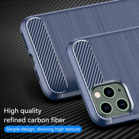 Husa Carbon pentru iPhone 11 Pro Max, Tech Protects, Blue