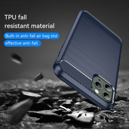 Husa Carbon pentru iPhone 11 Pro Max, Tech Protects, Blue