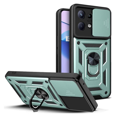 Husa pentru Motorola Edge 50 Pro, CamShield Protectie Camera, Inel Magnetic, Slide si Snap, Green