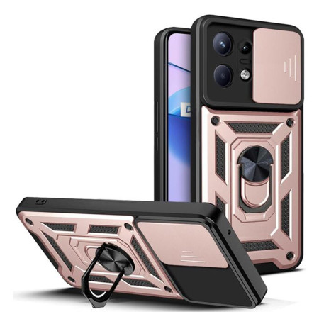 Husa pentru Motorola Edge 50 Pro, CamShield Protectie Camera, Inel Magnetic, Slide si Snap, Rose Gold
