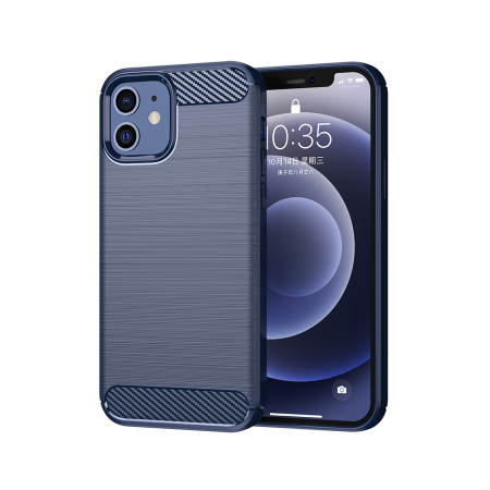 Husa Carbon pentru iPhone 12 / 12 Pro, Tech Protects, Blue