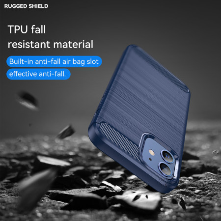 Husa Carbon pentru iPhone 12 / 12 Pro, Tech Protects, Blue