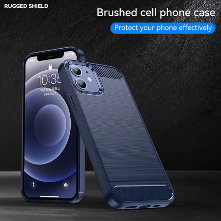 Husa Carbon pentru iPhone 12 / 12 Pro, Tech Protects, Blue