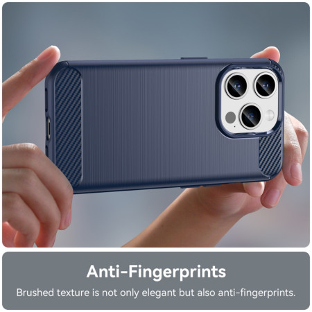 Husa Carbon pentru iPhone 15 Pro, Tech Protects, Blue