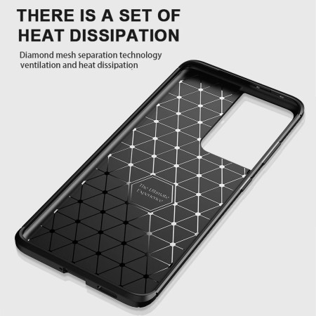 Husa pentru Samsung Galaxy S21 Ultra 5G, CarbonFiber, Premium, Black