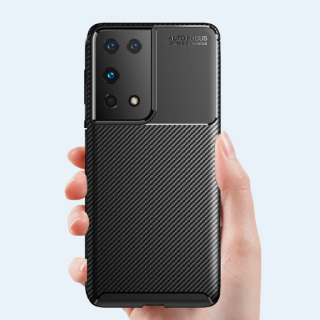 Husa pentru Samsung Galaxy S21 Ultra 5G, CarbonFiber, Premium, Black