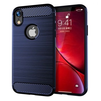Husa Carbon pentru iPhone XR, Tech Protects, Blue