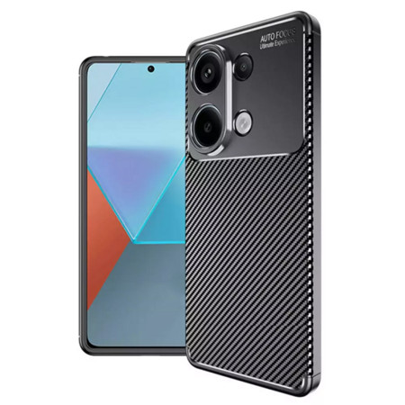 Husa pentru Xiaomi Redmi Note 13 Pro 4G / Poco M6 Pro 4G, CarbonFiber, Black