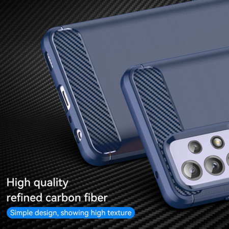 Husa Carbon pentru Samsung Galaxy A52 4G / A52 5G / A52s 5G, Tech Protects, Blue