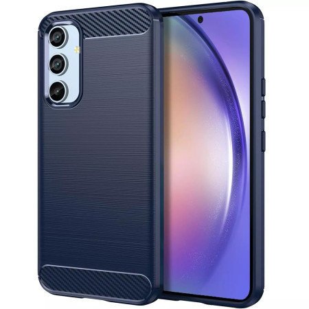 Husa Carbon pentru Samsung Galaxy A54, Tech Protects, Blue
