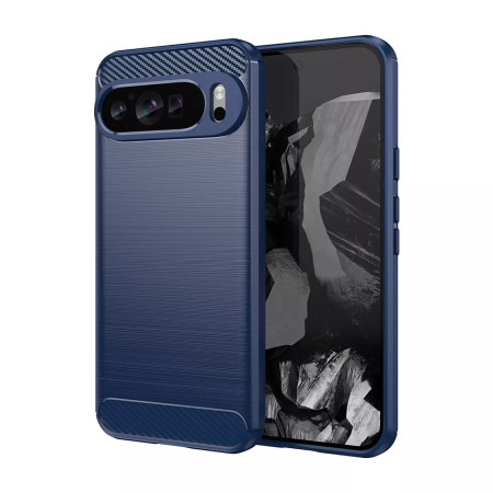 Husa Carbon pentru Google Pixel 9 Pro, Tech Protects, Blue