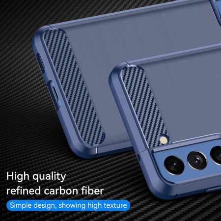 Husa Carbon pentru Samsung Galaxy S21 FE 5G, Tech Protects, Blue