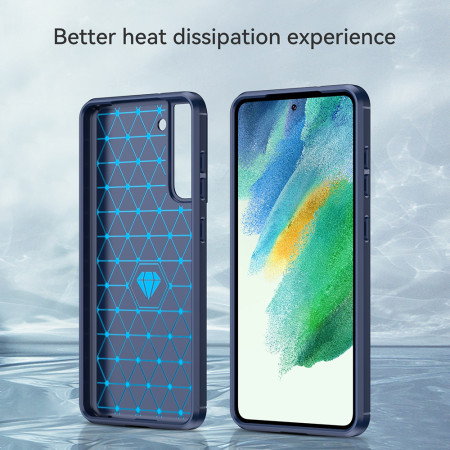 Husa Carbon pentru Samsung Galaxy S21 FE 5G, Tech Protects, Blue