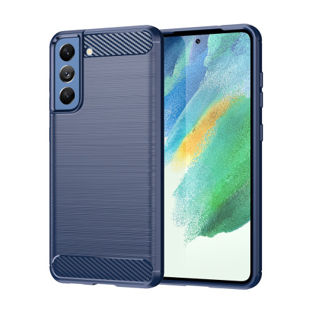 Husa Carbon pentru Samsung Galaxy S21 FE 5G, Tech Protects, Blue