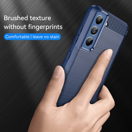 Husa Carbon pentru Samsung Galaxy S21 FE 5G, Tech Protects, Blue