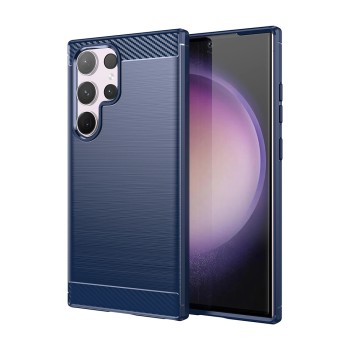 Husa Carbon pentru Samsung Galaxy S23 Ultra, Tech Protects, Blue