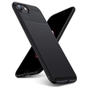 Husa pentru iPhone 7 Plus / 8 Plus, CarbonFiber, Premium, Black