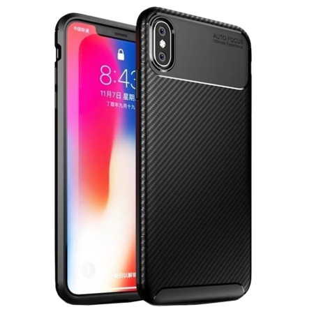 Husa pentru iPhone XS Max, CarbonFiber, Premium, Black