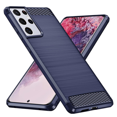 Husa Carbon pentru Samsung Galaxy S21 Ultra 5G, Tech Protects, Blue