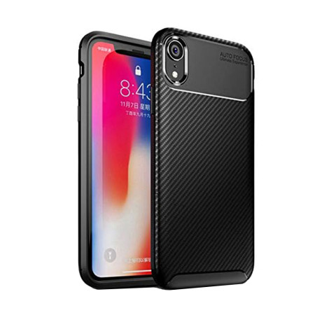 Husa pentru iPhone XR, CarbonFiber, Premium, Black