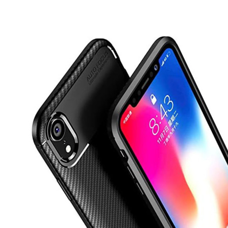 Husa pentru iPhone XR, CarbonFiber, Premium, Black