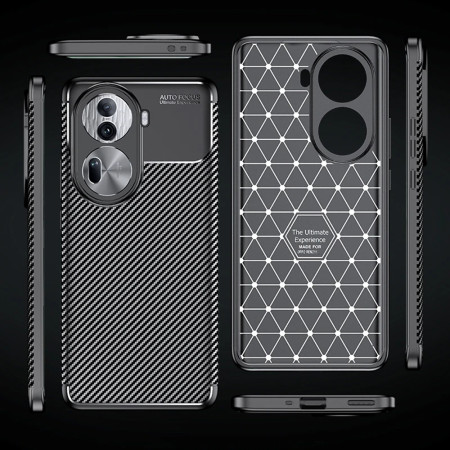 Husa pentru Oppo Reno 11, CarbonFiber, Black