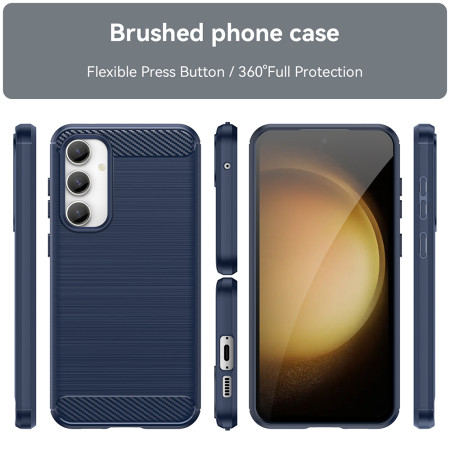 Husa Carbon pentru Samsung Galaxy S23 FE, Tech Protects, Blue