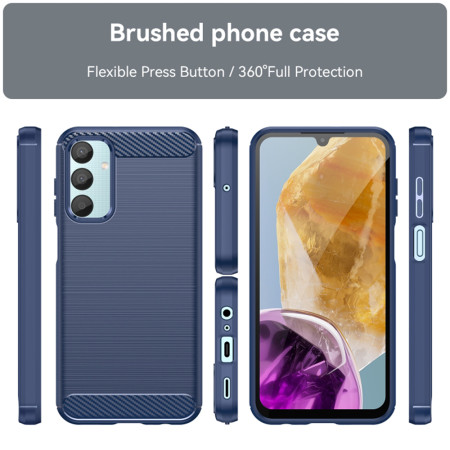 Husa Carbon pentru Samsung Galaxy M15, Tech Protects, Blue