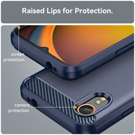 Husa Carbon pentru Samsung Galaxy Xcover 7, Tech Protects, Blue