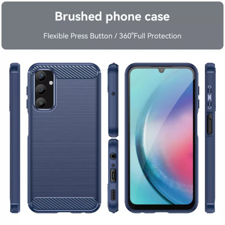 Husa Carbon pentru Samsung Galaxy A04e / M04, Tech Protects, Blue