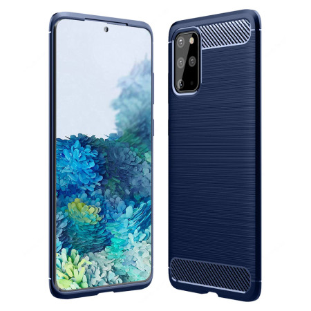 Husa Carbon pentru Samsung Galaxy S20 Plus 4G / S20 Plus 5G, Tech Protects, Blue