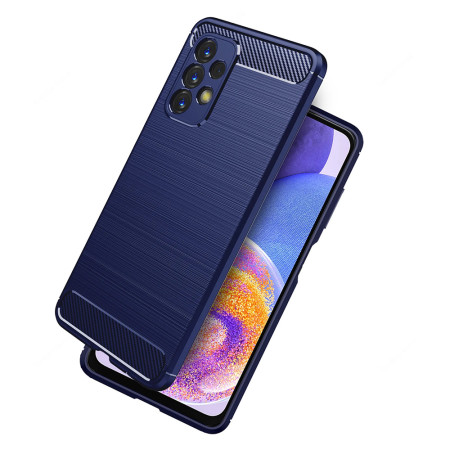 Husa Carbon pentru Samsung Galaxy A23 4G / A23 5G, Tech Protects, Blue