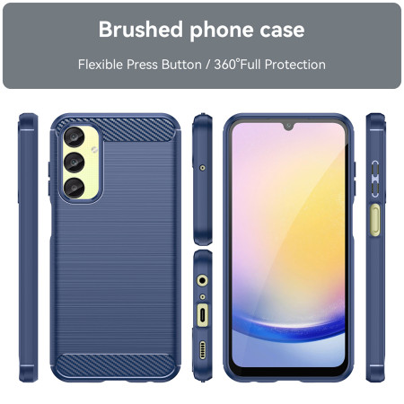 Husa Carbon pentru Samsung Galaxy A25 5G, Tech Protects, Blue