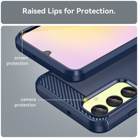 Husa Carbon pentru Samsung Galaxy A25 5G, Tech Protects, Blue