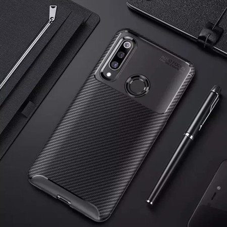 Husa pentru Huawei P30 Lite / P30 Lite New Edition, CarbonFiber, Premium, Black