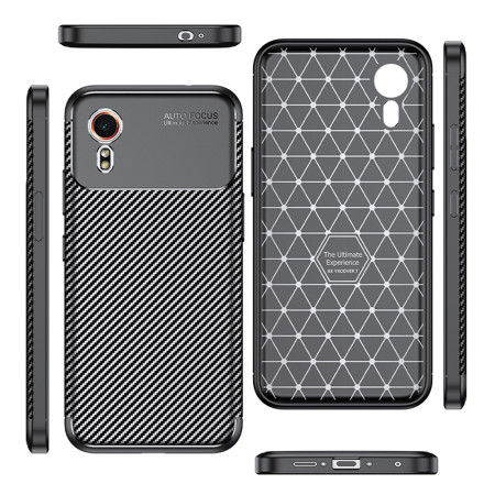 Husa pentru Samsung Galaxy Xcover 7, CarbonFiber, Premium, Black