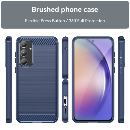Husa Carbon pentru Samsung Galaxy A55 5G, Tech Protects, Blue