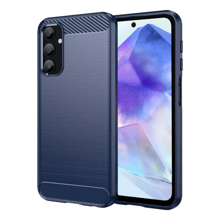 Husa Carbon pentru Samsung Galaxy A55 5G, Tech Protects, Blue