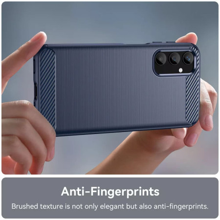 Husa Carbon pentru Samsung Galaxy A55 5G, Tech Protects, Blue