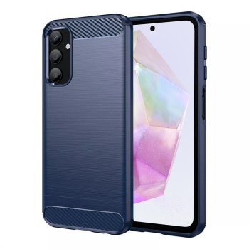 Husa Carbon pentru Samsung Galaxy A35 5G, Tech Protects, Blue