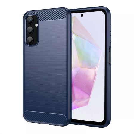 Husa Carbon pentru Samsung Galaxy A35 5G, Tech Protects, Blue