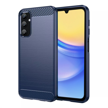 Husa Carbon pentru Samsung Galaxy A15 4G / A15 5G, Tech Protects, Blue