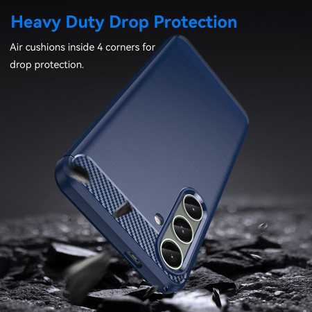 Husa Carbon pentru Samsung Galaxy S24 Plus, Tech Protects, Blue