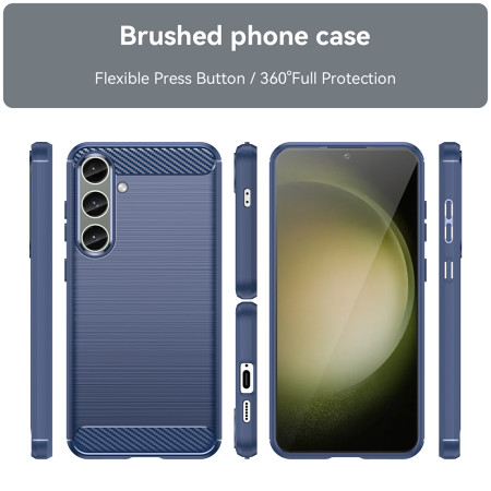 Husa Carbon pentru Samsung Galaxy S24 Plus, Tech Protects, Blue