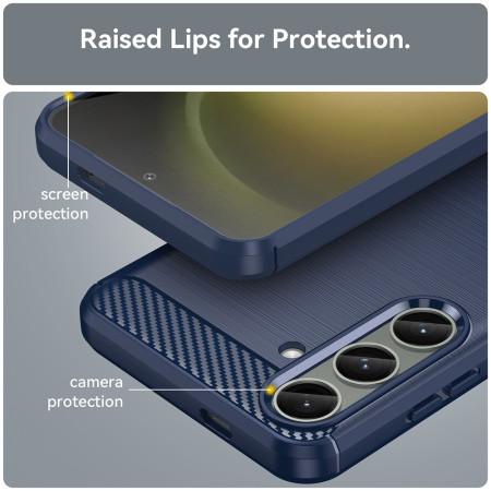 Husa Carbon pentru Samsung Galaxy S24 Plus, Tech Protects, Blue