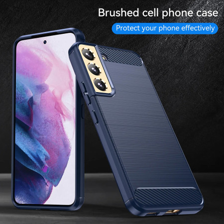 Husa Carbon pentru Samsung Galaxy S22 Plus 5G, Tech Protects, Blue