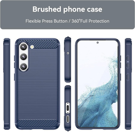 Husa Carbon pentru Samsung Galaxy S23, Tech Protects, Blue