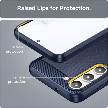 Husa Carbon pentru Samsung Galaxy S23 Plus, Tech Protects, Blue
