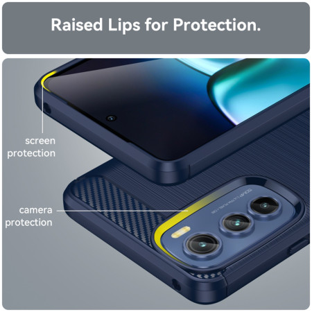 Husa Carbon pentru Motorola Edge 30, Tech Protects, Blue